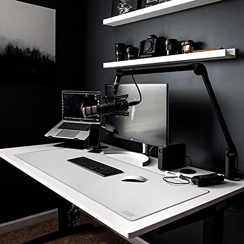 Cacoy Leather Desk Blotter Pad, 47.2" x 15.7" Oversized Mouse Pad XXL, Extended Computer Mouse Mat, Desk Writing Pad for Office, Home, Gaming (White) - Image 2