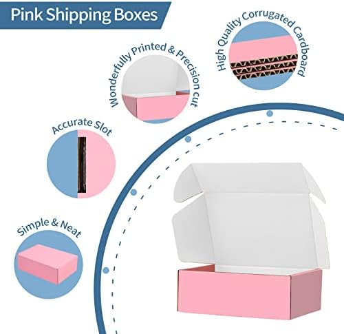 SNOGSWOG 28 Pack 9x6x3 inches Pink Shipping Boxes for Small Business, Small Corrugated Cardboard Gift Box for Mailing,Shipping,Storing,Christmas Gifts Wrapping - Image 6