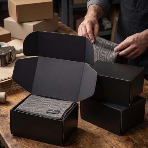 Timirog Black Shipping Boxes 12x9x6 Inches 16 Pack Corrugated Cardboard - Image 6