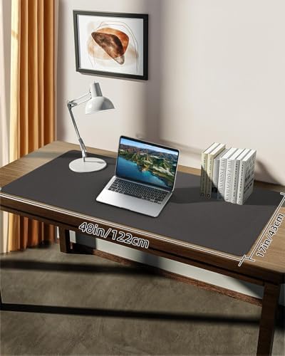 Leather Desk Pad Protector,48"x 17"Desk Mat Large, Mouse Pad, Non-Slip PU Leather Desk Blotter,Waterproof Desk Pad for Office/Home(Dark Grey) - Image 7
