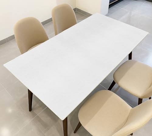 Warmstar Leather Table Cover 16 x24 Inch, 1.8MM Thick PVC Table Protector Waterproof, Desk Cover Protector Non-Slip Table Pad for Kitchen, Dresser, Gaming Desk,Dining Room Table，White by Warmstar