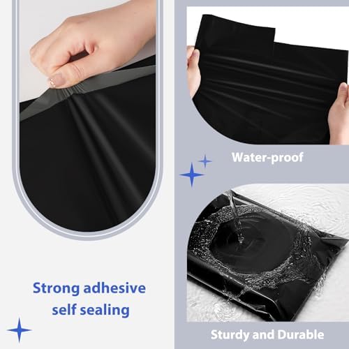 Fuxury Poly Mailers 17.7x22" 25 Pcs,XL Shipping Bags for Clothing,Black #10 - Image 3