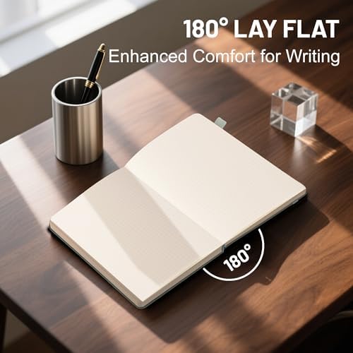 CAGIE Graph Paper Notebook- 320 Pages 100 GSM Graphing Grid Journal A5 Hardcover Leather Quad Ruled Notebooks for Engineering, Math, Work, Green - Image 6