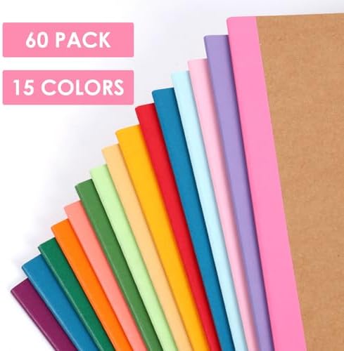 LABUK 60 Pack Notebooks Bulk, A5 Lined Journaling Notebooks Bulk, Rainbow Composition Notebooks Journals, 15 Colors 60 Pages for School Office - Image 3