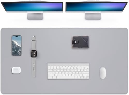 Extra Large Desk Mat 63"x17" - Non-Slip Office Desk Pad for Home & Work, Waterproof Keyboard Mouse Pad, Oversized Desk Protector for Laptop & Gaming (Light Grey) by AFIING