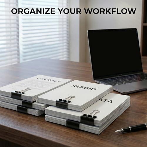 3 Inch Extra Large Jumbo Binder Clips (30 Pack)– Sturdy Black Metal Paper Clamps, Bulldog Clips for Office, Home & Classroom, Tempered Steel with 1.5" Capacity for Documents, Files, Craft Boards - Image 5