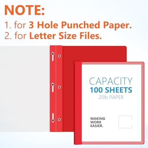 Feifeiya 36 Pack Plastic Report Covers with 3 Prongs Presentation Folders Bulk, 100 Sheet Capacity, Clear Front Report Covers for Presentation Document Paper School Office Supplies (Colorful) - Image 3