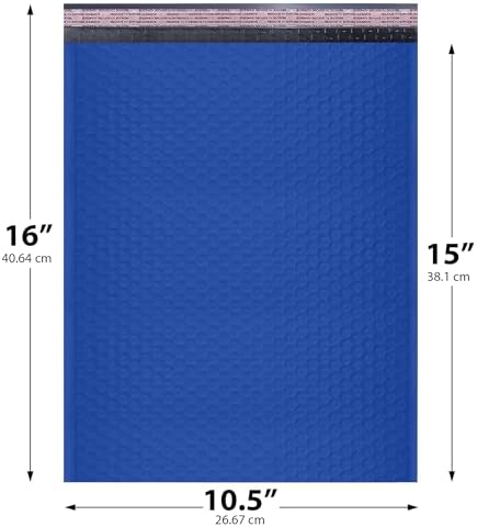 Royal Blue Bubble Mailers 10.5x16 Poly Padded Envelopes #5 200 Pack - Image 2