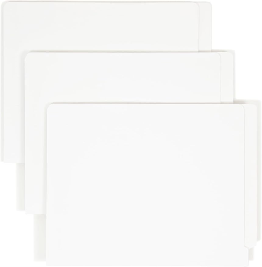 Smead Heavyweight End Tab Fastener File Folder, Shelf-Master® Reinforced Straight-Cut Tab, 2 Fasteners, Letter Size, White, 50 per Box (25840) - Image 3