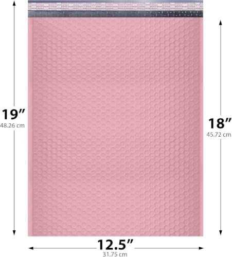 Light Pink Bubble Mailers 12.5x19 Poly Padded Envelopes #6, 150 Pack - Image 2