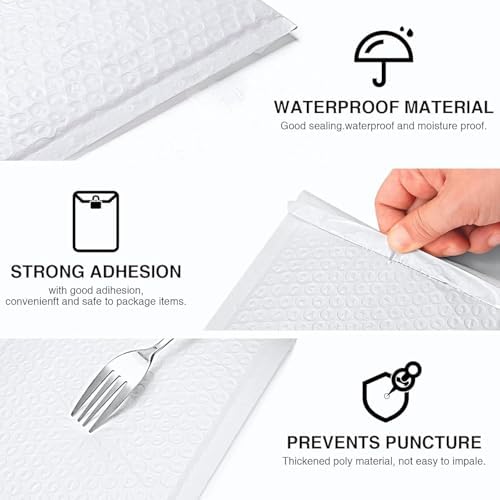 Metronic White Bubble Mailers 4x8 Inch 4000 Pack Padded Envelopes Self Seal - Image 3