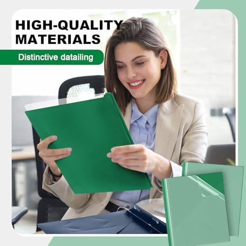 Teling 48 Pcs Presentation Folders with 3 Prong, Green Report Binder - Image 6