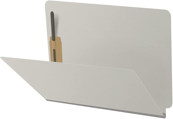 25 Pt. Pressboard Classification Folders, Full Cut End Tab, Letter Size, No Dividers, Light Gray (Box of 25) by Ecom+Folders