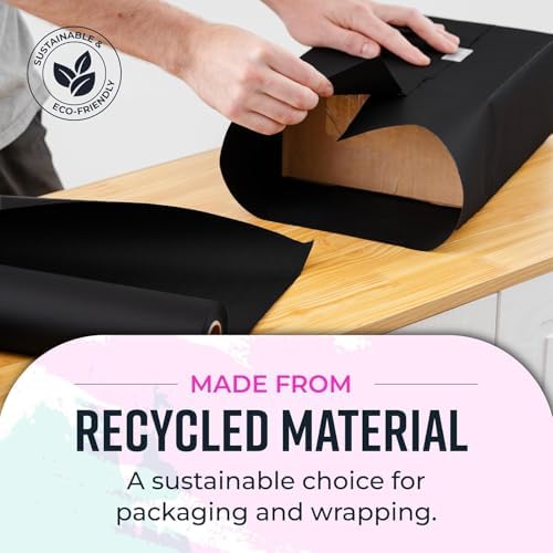 Bryco Goods Black Kraft Paper Roll - 18 Inch x 100 Feet - Ideal for Packing, Shipping, Arts & Crafts, Poster, Bulletin Board, Decorations, Bouquet, Gift Wrapping - Made in the USA - Image 4