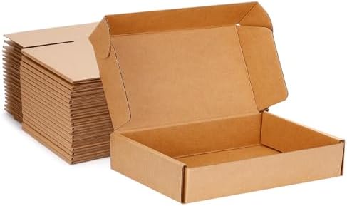 Kraft Brown Shipping Boxes 13x10x2 Inches, 20 Pack by DUZCLI
