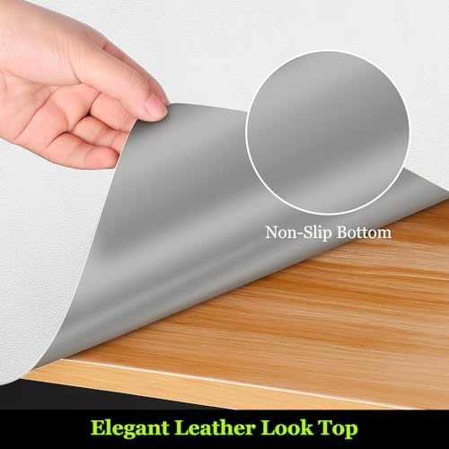 Warmstar Leather Table Cover 38 x96 Inch, 1.8MM Thick PVC Table Protector Waterproof, Desk Cover Protector Non-Slip Table Pad for Kitchen, Dresser, Gaming Desk,Dining Room Table，White - Image 4