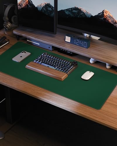 Leather Desk Pad Protector, Mouse Pad, Office Desk Mat, Non-Slip PU Leather Desk Blotter, Laptop Desk Pad, Waterproof Desk Writing Pad for Office and Home (Green, 31.5" x 15.7") - Image 7