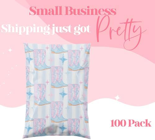 Pretty Package Store Poly Mailers 10x13, Cowgirl Boots, 100 Pack - Image 6