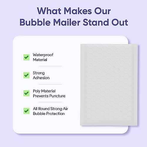 Bubble Mailers 7.25x12, Self Seal Poly Padded Envelopes #1, 100 Pack Bulk - Image 6