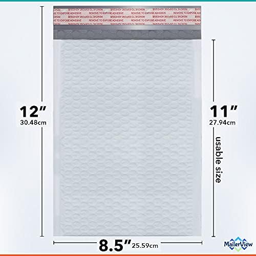 Bubble Mailers 8.5x12, Self Seal Poly Padded Envelopes #2, 100 Pack Bulk - Image 2