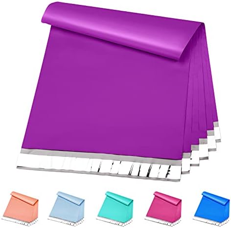 Metronic Poly Mailers 12x15.5 200 Pack Shipping Bags for Clothes in Purple by METRONIC