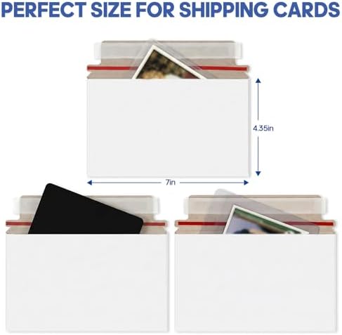 500 Pack Card Shipping Envelopes, 7x4.35in Self-Seal Hard Cardboard Mailers, for Mailing Semi-Rigid and Toploaders, Trading, Sports, Baseball Cards Mailing - Image 2
