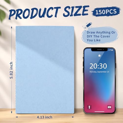 Mimorou 100 Pcs A5 Journals Notebooks Bulk,Light Blue,Unlined - Image 2