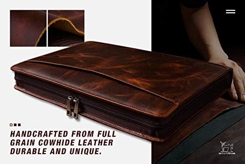 Personalized Leather Portfolio Padfolio for Men, Engraved Gifts for Father's Day for Husband from Wife, Customized Leather Gifts Present for Son/Dad, for Birthday, Oil Wax - Image 5