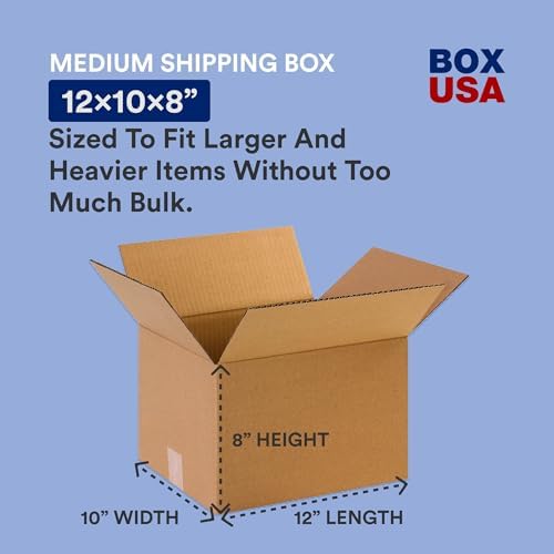 BOX USA Shipping Boxes 12"L x 10"W x 8"H, 25-Pack Small Corrugated Cardboard Box Shipping, Packaging, Moving, Storage Box for Home or Business, Strong Wholesale Bulk Boxes - Image 2