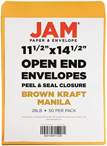 JAM PAPER 11 1/2 x 14 1/2 Open End Catalog Commercial Envelopes with Peel and Seal Closure - Brown Kraft Manila - Bulk 250/Box - Image 6
