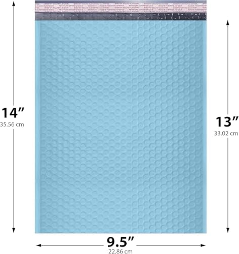 Light Blue Bubble Mailers 10x13, Self Seal Poly Padded Envelopes, 100 Pack - Image 2