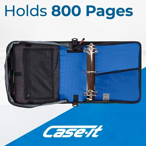 Case-it School Zipper Binder | 4" D-Rings | 800-Sheet | D-186 Midnight Blue - Image 3