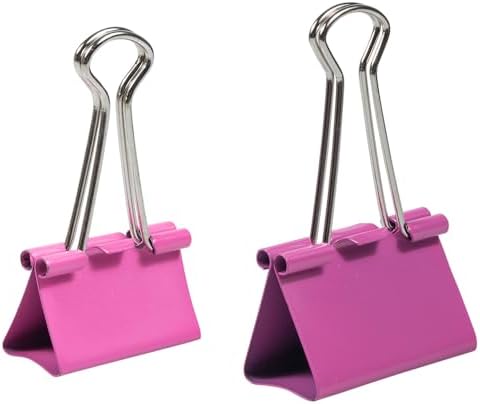 JAM PAPER Colorful Binder Clips Assortment - Medium & Large Size - Pink Binderclips - 27 Clips/Pack - Image 2