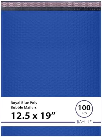 Royal Blue Bubble Mailers 12.5x19, Poly Padded Envelopes #6, 100 Pack by BAYLUE
