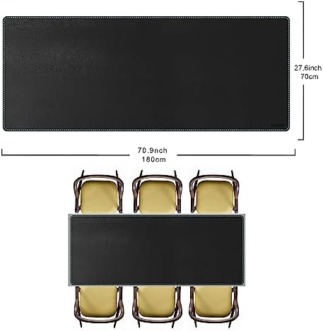 CENNBIE Leather Desk Pad Large, 71" x 27.5" Desk Mat Protector (Black) - Image 2