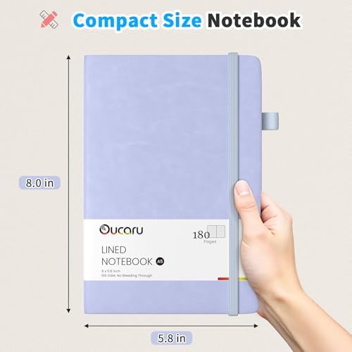 Oucaru 4 Pack A5 Lined Journal Notebook, 180 Pages 100 GSM Paper for Travel - Image 2