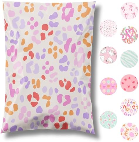 Pretty Package Store Poly Mailer 6x9, Preppy Leopard, 100 Pack by PrettyPackageStore