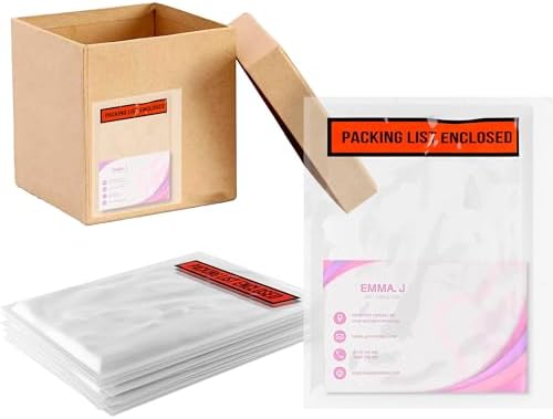 ABC PACK & SUPPLY Packing List Envelopes, Clear with Red Panel Packing List Enclosed, 4.5 x 6 Inch, Self Seal Document Pouches 2 Mil Polyethylene, Pack of 5000 by ABCPackSupply%C2%AE