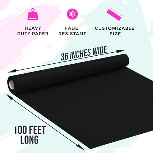 Bryco Goods 36” x 1200” (100’) Black Kraft Paper Roll - Made in USA - Ideal for Bulletin Board, Packing, Shipping, Arts & Crafts, Bouquet, Gift Wrapping, Table Covering - Image 2