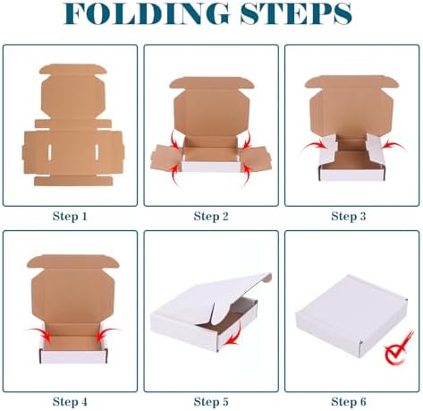 Small Shipping Boxes 4x4x1, Set of 50, White Corrugated Cardboard Box (YD441-50W) - Image 4