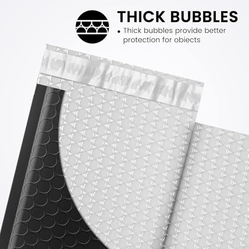 Fuxury Black Bubble Mailers Bulk 4x8" 4000 Pack Waterproof Padded Envelopes - Image 3