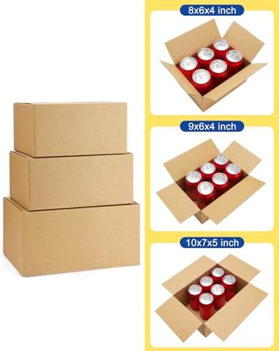 Assorted-Sizes-Shipping-Boxes-45-Pack: 8x6x4 & 9x6x4 & 10x7x5 Small-Shipping-Boxes-Mailers, Brown Corrugated-Cardboard-Boxes-for-Packing-Small-Business Mailing - Image 3