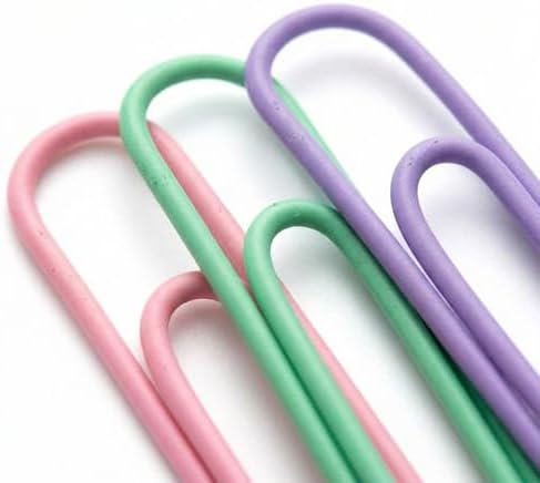 Multicolor Jumbo Paper Clips, Pastel, 1.3 Inch & 2 Inch, 400pcs - Image 3