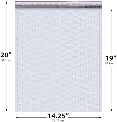 Arctic White Bubble Mailers 14.25x20 Poly Padded Mailers #7 100 Pack - Image 2