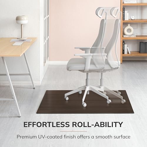 Anji Mountain 48" x 42" Bamboo Office Chair Mat for Carpet & Hardwood Floor - Image 4