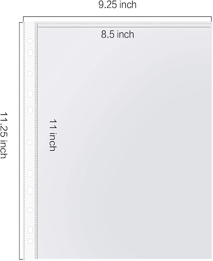 Sheet Protectors, PANDRI 700 Pack Clear Heavy Duty Plastic Page Protectors Sheet Reinforced 11-Hole Fit for 3 Ring Binder Fits Standard 8.5 x 11 Paper, 9.25 x 11.25 Top Loaded, Excluding Acid - Image 2