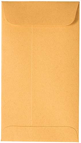 JAM PAPER #6 Coin Business Envelopes with Peel and Seal Closure - 3 3/8 x 6 - Brown Kraft Manila - Bulk 250/Box by JAMPaper