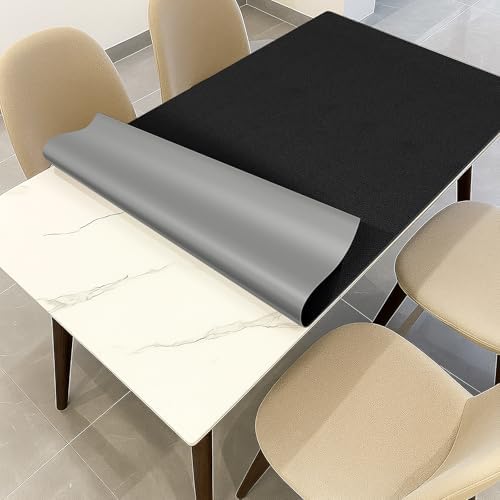 Warmstar Leather Table Cover 14 x60 Inch, 1.8MM Thick PVC Table Protector Waterproof, Desk Cover Protector Non-Slip Table Pad for Kitchen, Dresser, Gaming Desk,Dining Room Table by Warmstar