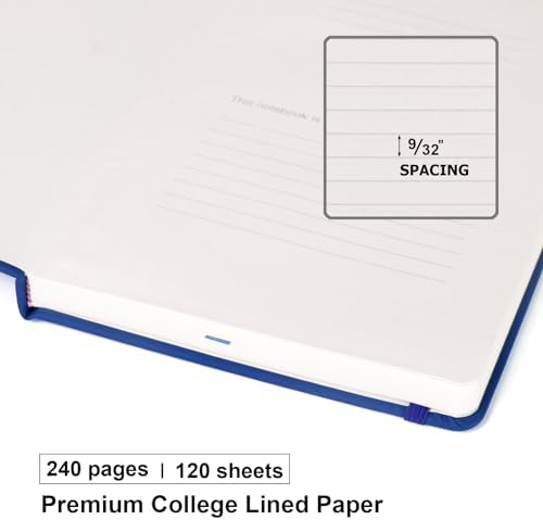 Comix 6 Pack Lined Journal Notebooks for Work, 240 Pages, 5.5"x8.3", Navy - Image 3