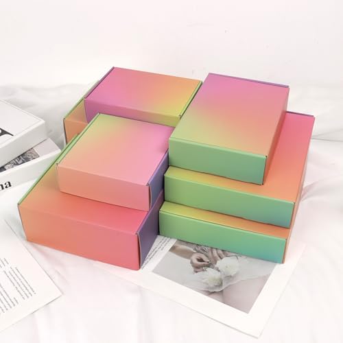 6x4x2 Shipping Boxes Small, 45 Pack Rainbow Corrugated Cardboard Mailer Boxes for Small Business, Mailing, Packaging - Image 5